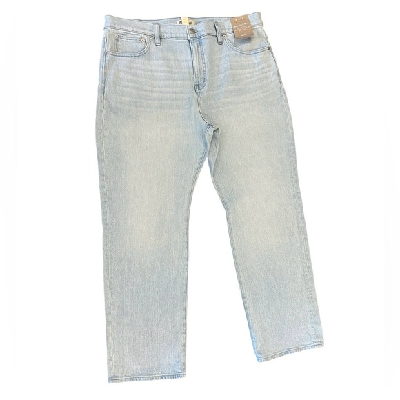Women’s Madewell 90’s High Rise Straight Jeans Size 33P NWT Light Wash - Picture 2 of 8